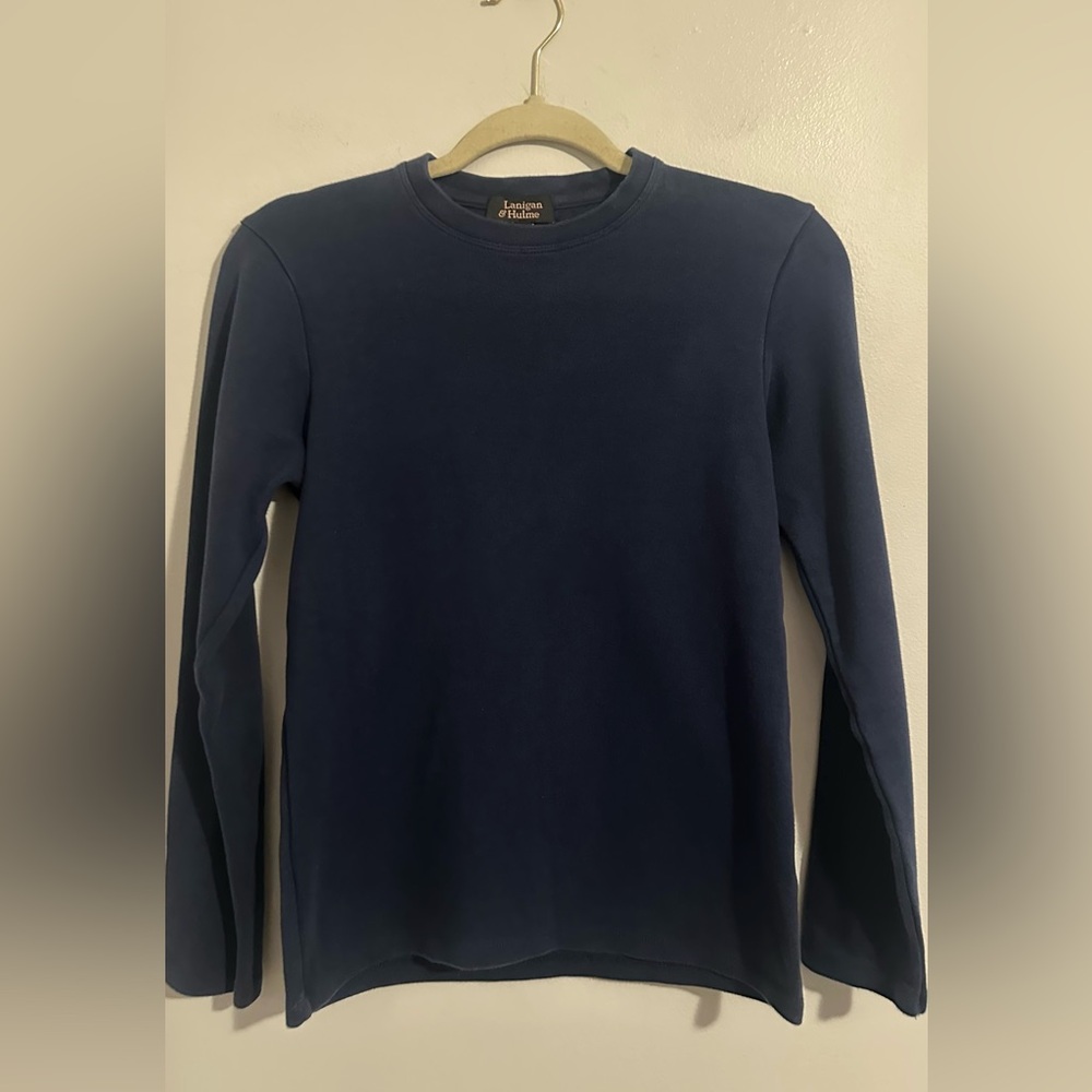 Lanigan & Hulme 100% Cotton Long Sleeve Shirt | Men’s S | Navy Luxury Basic